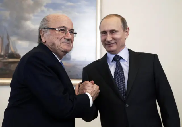 Sepp Blatter and Vladimir Putin