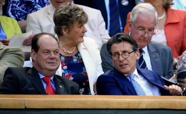 Lord Coe and Stephen Hammond at Wimbledon