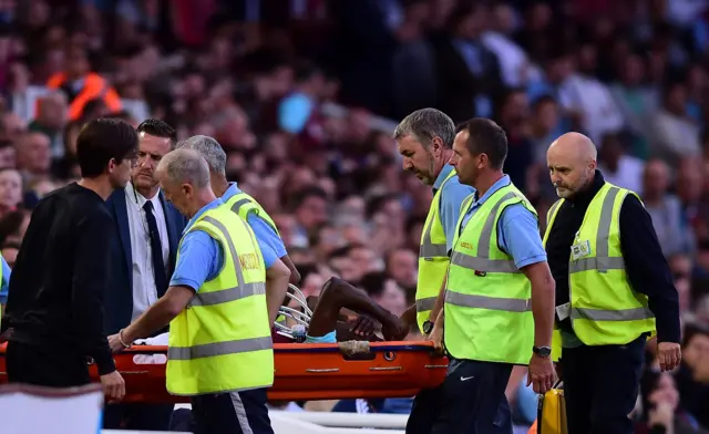 Enner Valencia is stretchered off