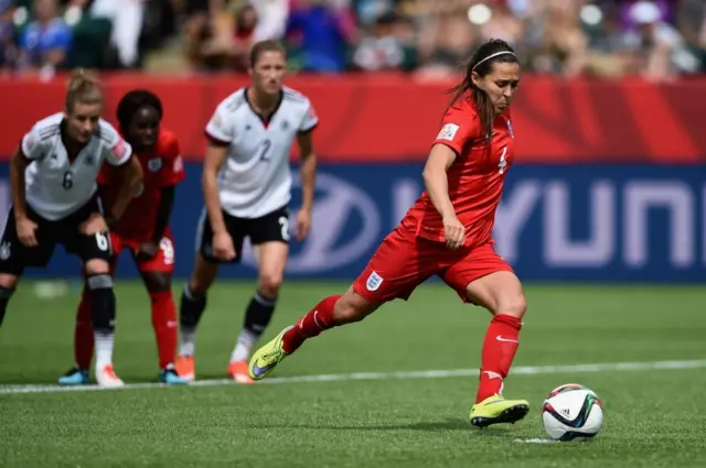 Fara Williams takes a penalty