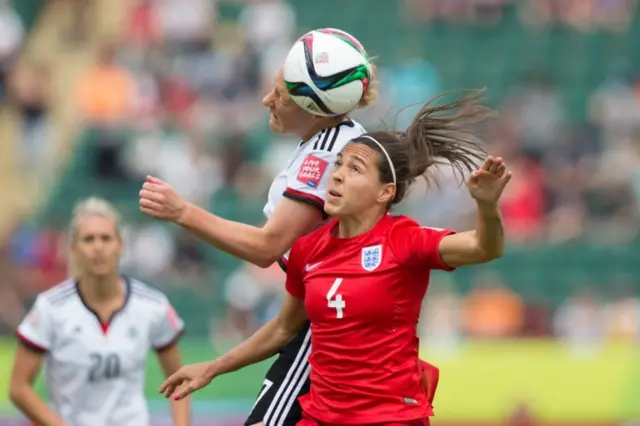 Fara Williams and Germany's Melanie Behringer