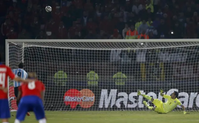 Gonzalo Higuain misses a penalty