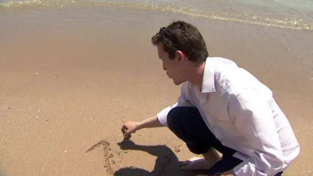 Mark Lowen on the beach