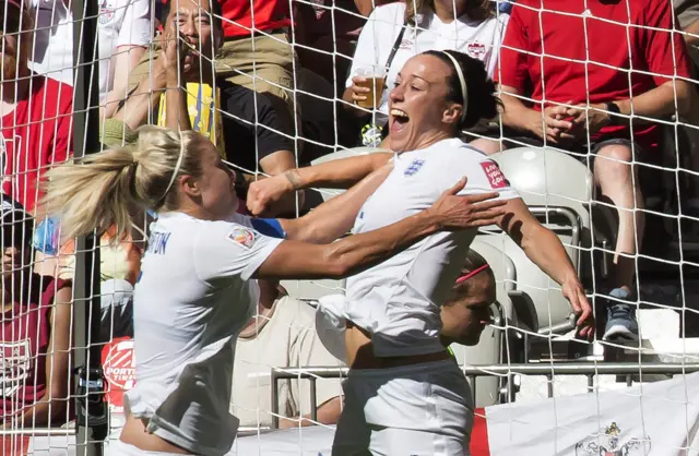 Lucy Bronze celebrates