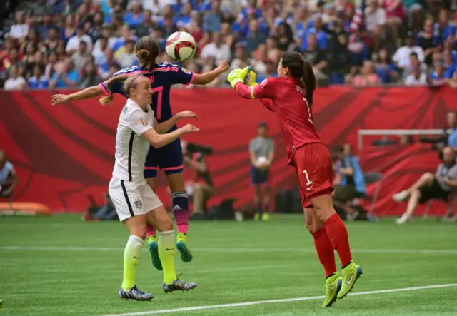 Hope Solo punches clear