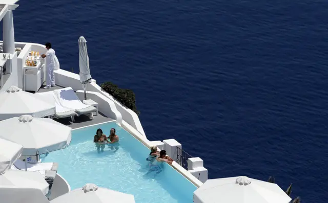 Swimming pool, Santorini