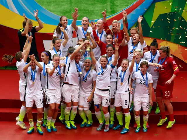 USA players celebrate