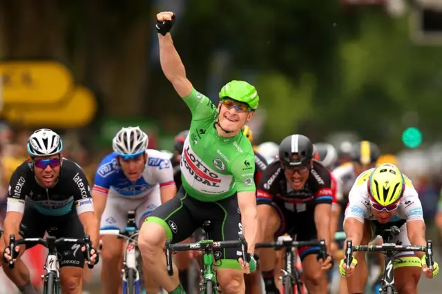 Andre Greipel celebrates