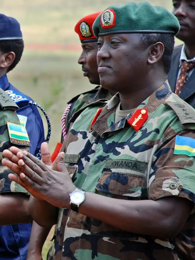 Rwandan Lieutenant General Karenzi Karake at Nasho Military training school in Kirehe District, in Rwanda's Eastern Province, when he was still a major-general.