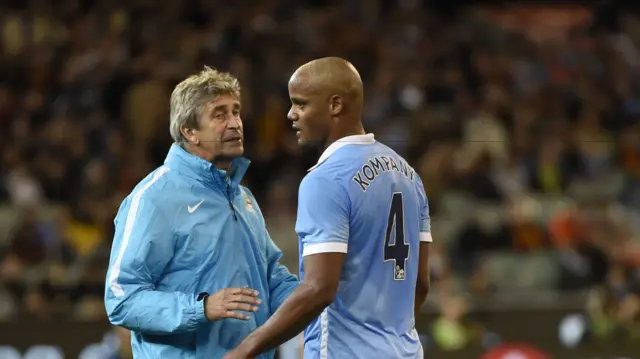 Manuel Pellegrini and Vincent Kompany