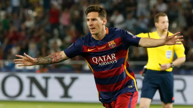 Lionel Messi celebrates