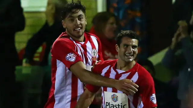 Terry Gornell of Accrington celebrates