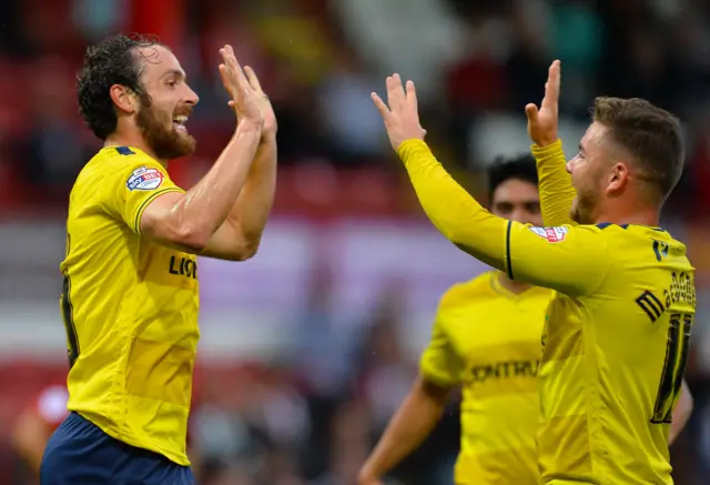 Danny Hylton celebrates