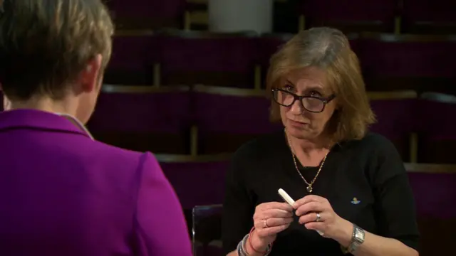 Kirsty Wark interviewing Yvette Cooper