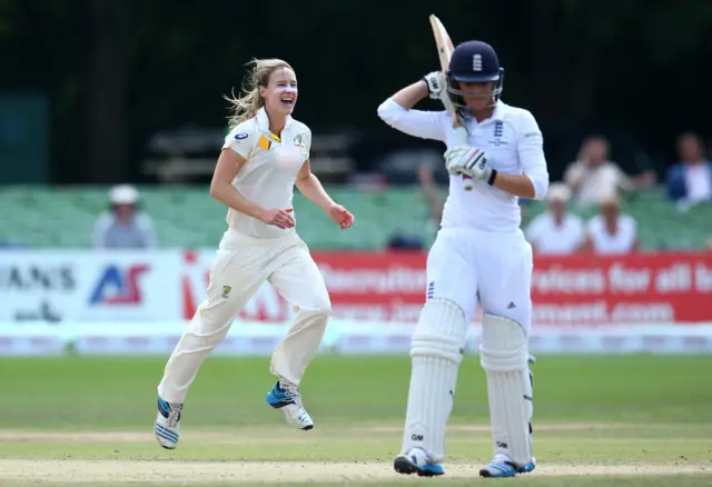 Perry takes the wicket of Taylor