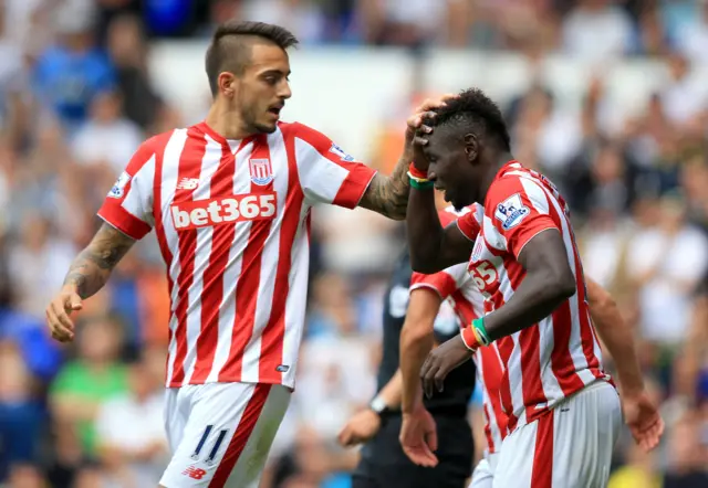 Stoke celebrate their second goal