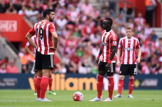 Southampton players looking dejected