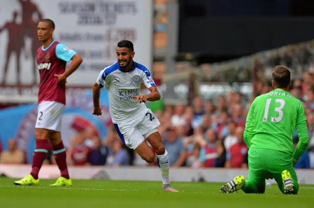 Mahrez celebrates