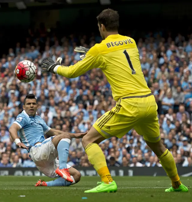 Asmir Begovic and Sergio Aguero