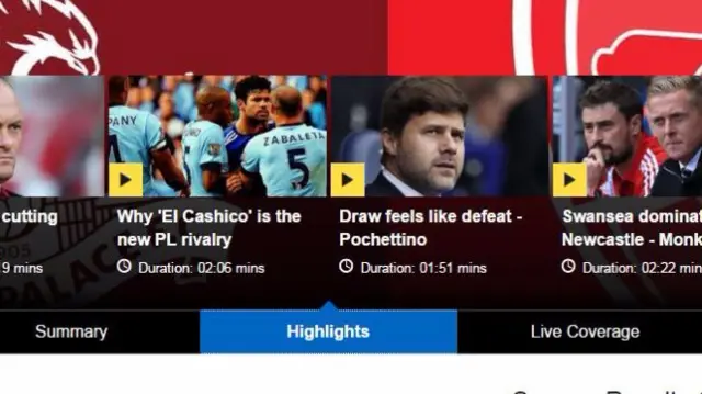 BBC Football carousel