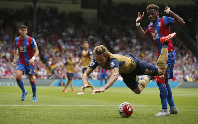 Wilfried Zaha and Nacho Monreal