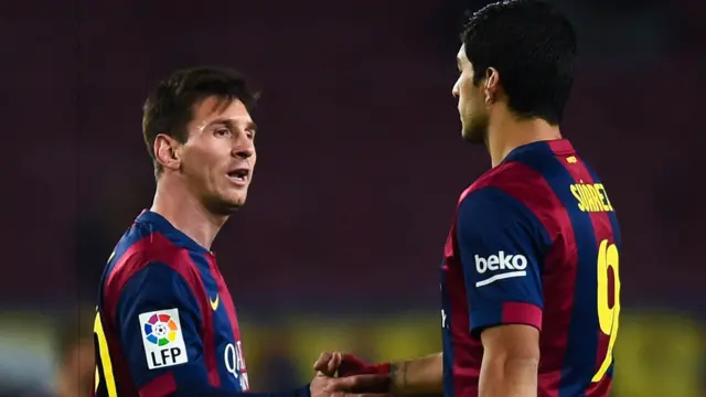 Lionel Messi and Luis Suarez