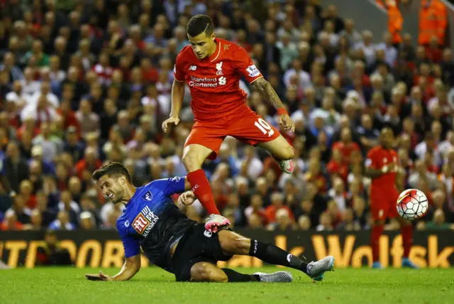 Coutinho is tackled