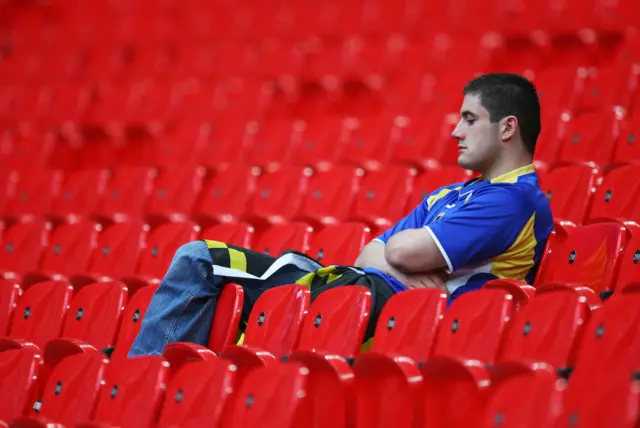 A sad Portsmouth fan