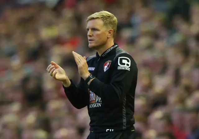 Eddie Howe applauds his side