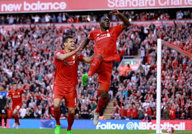 Benteke celebrates