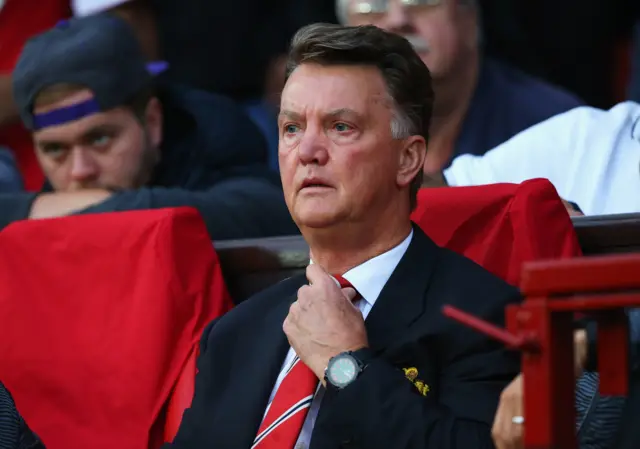 Louis Van Gaal looks concerned