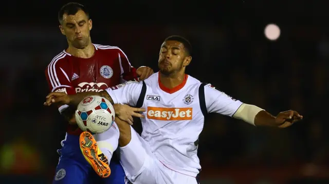 Andre Gray playing for Luton Town