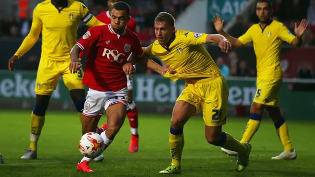 Ryan Fredericks of Bristol City and Charlie Taylor of Leeds