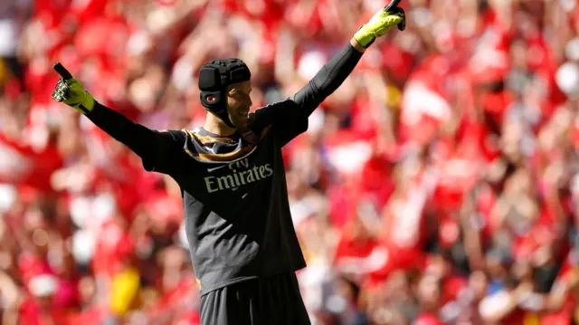 Petr Cech celebrates