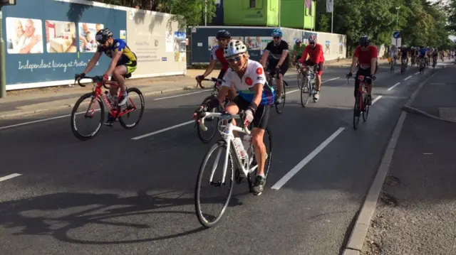 Pam riding at RideLondon