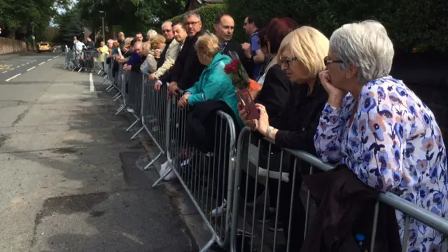 Fans outside St Mary's Church