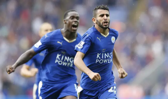 Mahrez celebrates