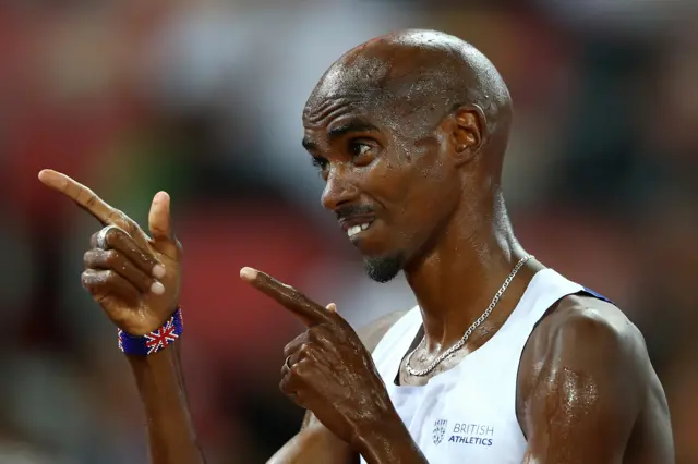 Mo Farah before the race