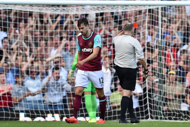 Carl Jenkinson is sent off