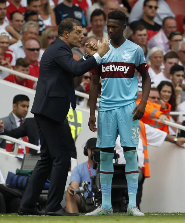 Slaven Bilic and Reece Oxford