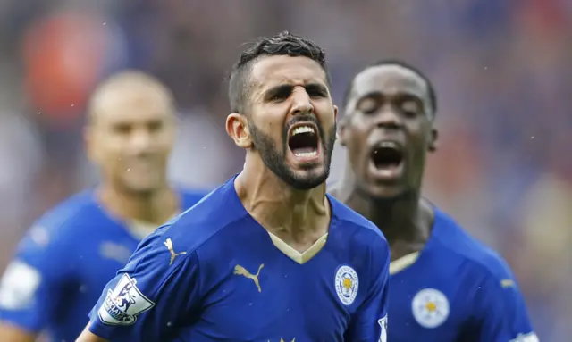 Riyad Mahrez celebrates