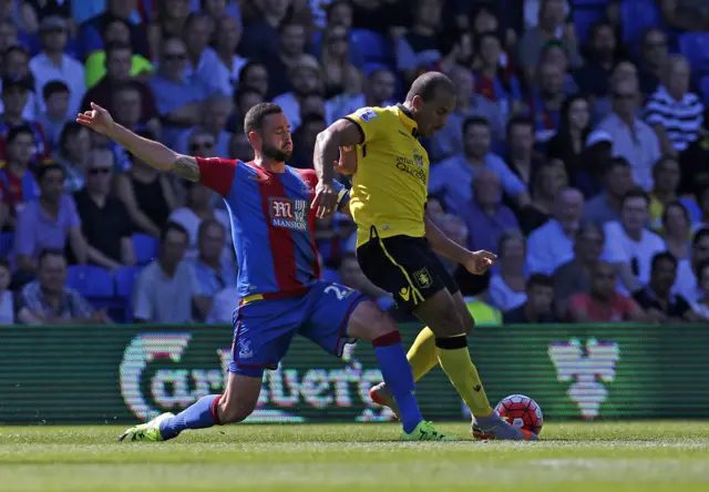 Damien Delaney tackles Gabriel Agbonlahor