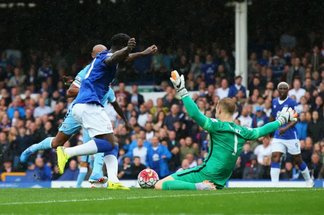 Lukaku rounds Joe Hart