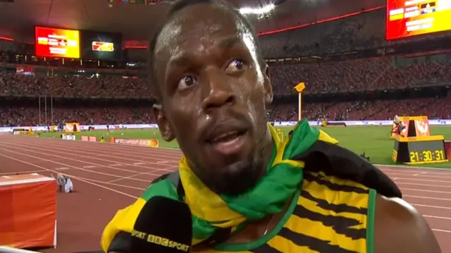 Usain Bolt is interviewed