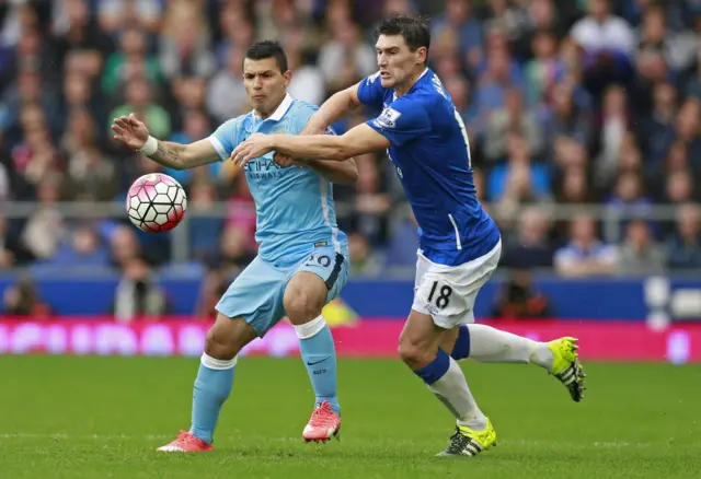 Sergio Aguero and Gareth Barry