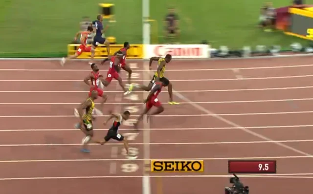 Usain Bolt wins the 100m