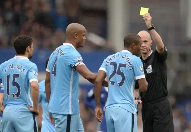 Fernandinho is booked