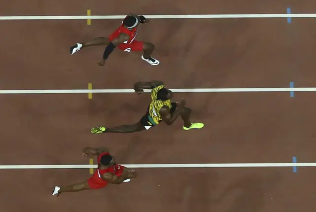 Usain Bolt in the 100m final