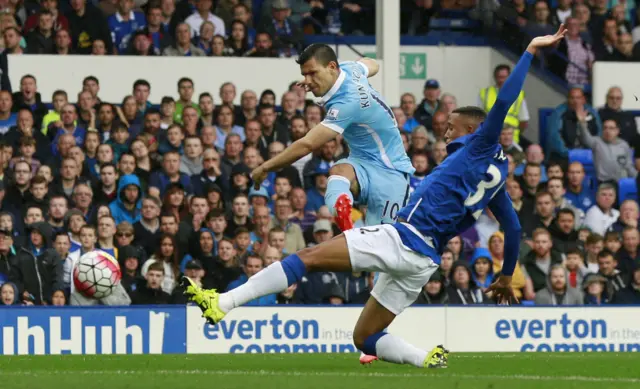 Sergio Aguero shoots