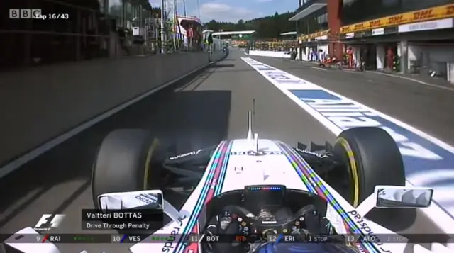 Bottas drive through